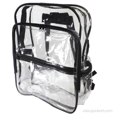 Large Size Clear Backpack Book Bag Transparent School Sports Stadium Concert Arena TSA Security Shoulder Travel Pockets